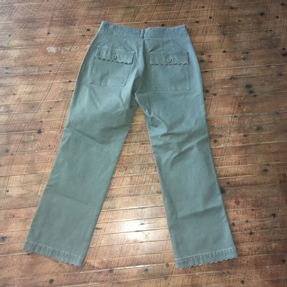 Sundance green khaki cropped, wide leg Rick rack trimmed pants - Picture 6 of 6